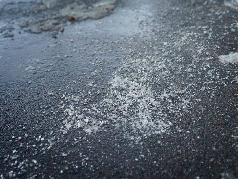 Street Sweeping services in the San Jose, California region - Photo of Salt On Pavement